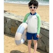 2025夏新作   男の子 長袖 2点セット 水泳服砂浜 海水着 温泉用 子供用水着  日焼け止め 90-140cm