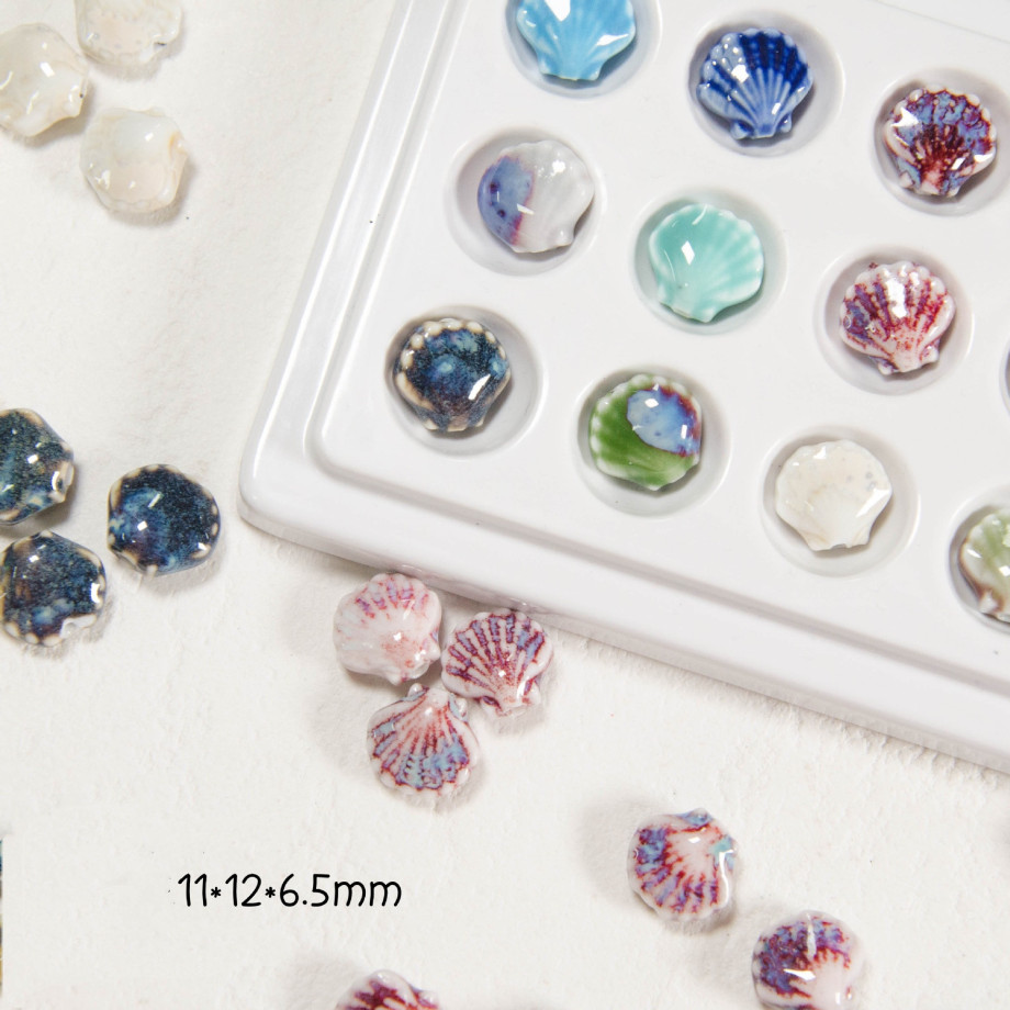 陶器 ビーズ 貝殻 ハンドメイド アクセサリーパーツ シェル