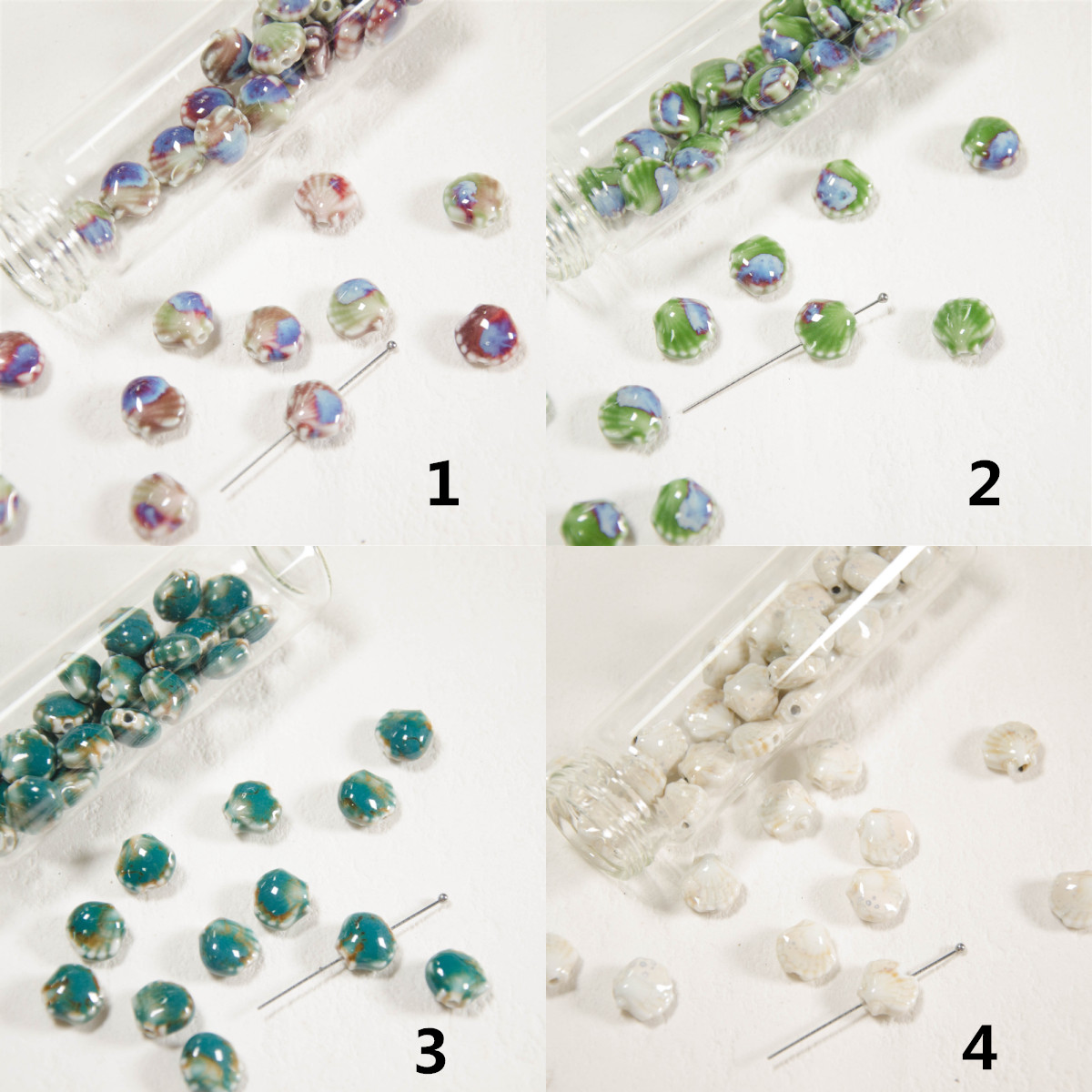 陶器 ビーズ 貝殻 ハンドメイド アクセサリーパーツ シェル