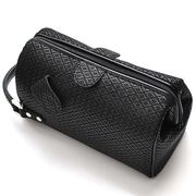 RED　CROW　鹿革　漆塗り加工　和装にもマッチ　印伝　男女兼用　ダレス型　セカンドバック　IND-H001　BK