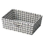 グリッド浅型バスケット L　収納/小物入れ/雑貨/棚飾り/カゴ