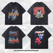 メンズ ビンテージ風 半袖Tシャツ 男女兼用 ストリート系 トップス 春夏 2025新作★全5タイプまとめ