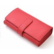 MOMO　牛革エンボス　最大25ポケット　ハンドバック級収納力　アコーディオンロングウォレット　AN-469　RD