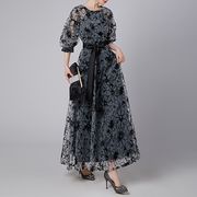 パーティードレス レディース 2025新作 ロング丈 花柄ワンピース