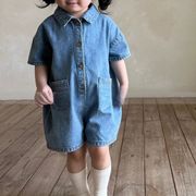 2025春夏子供服 シンプル ロンパース 連体服 韓国風 ガールズ服 ベビー服 キッズ服 2色展開[70~120cm]