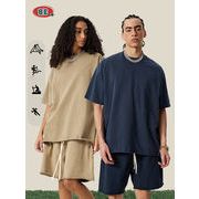 メンズ ビンテージ風 半袖 Tシャツ 男女兼用 ショートパンツ セットアップ 2025新作 春夏★全10色