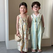 2025春夏子供服 カジュアル系 サロペット 韓国風 ボトムス ロングパンツ 男女兼用 キッズ服 [80~150cm]