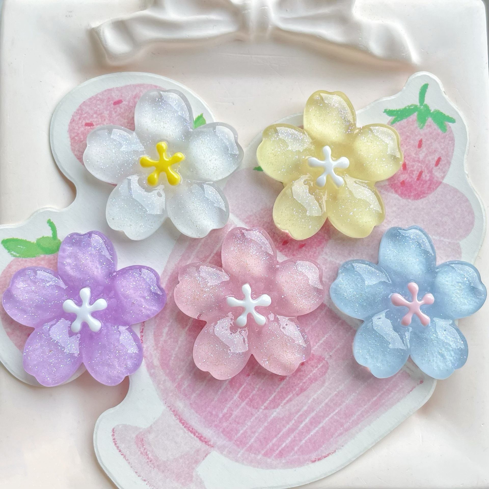 さくらの花びら 桜 お花 フラワー パステルカラー 樹脂パーツ デコパーツ DIYパーツ 手芸 ハンドメイド