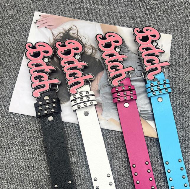 欧米風 パンク ベルト ファッションベルト 帯   フェイクレザー