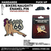 BIKERS NAUDHTY ENAMEL PIN エナメル ピンバッヂ　ビンテージ　ホットロッド　アメ雑　アメリカン雑貨