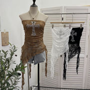 レディー服・十字架・HOT・渋谷風・ギャル・トップス   チューブトップ  3色