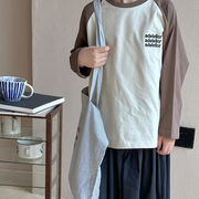 MXW☆オーダー対応 子供用ラグラン長袖Tシャツ2025秋 男女兼用 配色刺繍トップス