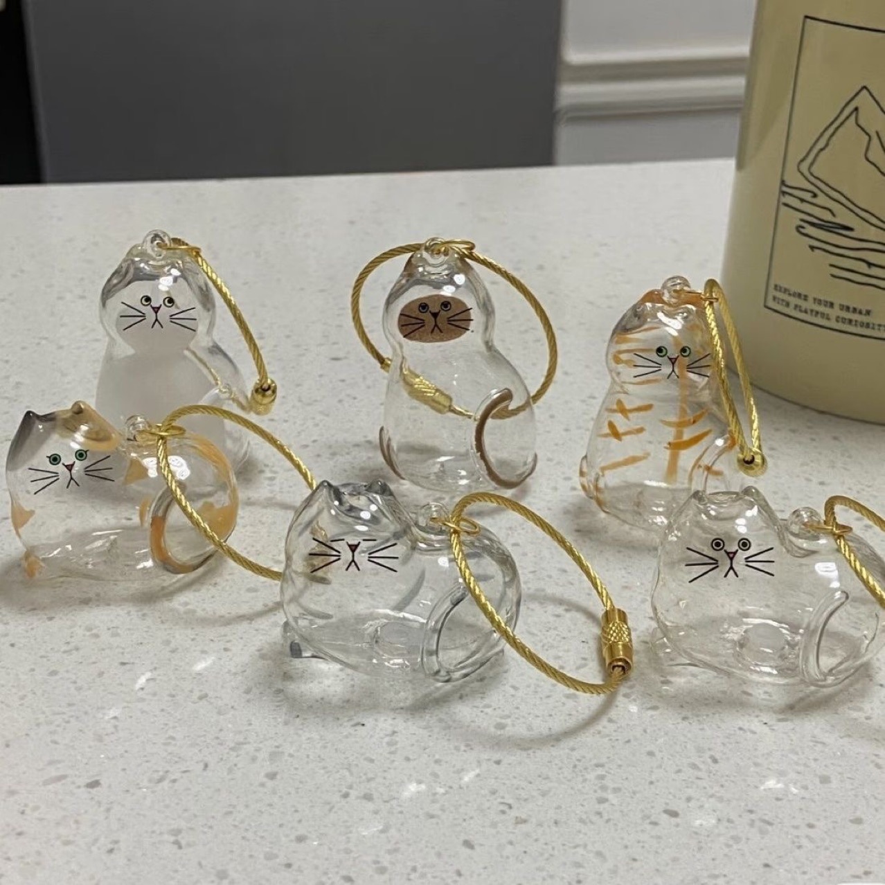 2025新作☆ファション小物☆キーホルダー バッグチャーム☆猫の毛入れ