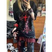 トップス カットソー Tシャツ 半袖 プリント クルーネック ラウンドネック レディース