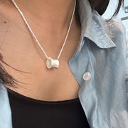 円筒ネックレス 円柱 S925 シルバーアクセサリー アレルギー対応 おしゃれ 大人かわいい 上品
