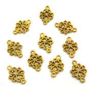 【在庫限り】 メタル合金パーツ 約11x8x2mm （丸カン内径1mm） ゴールドカラー 《10個》 金具