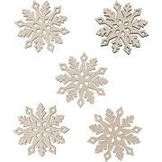 【クリスマス】ウッドグリッタースノーモチーフ5P