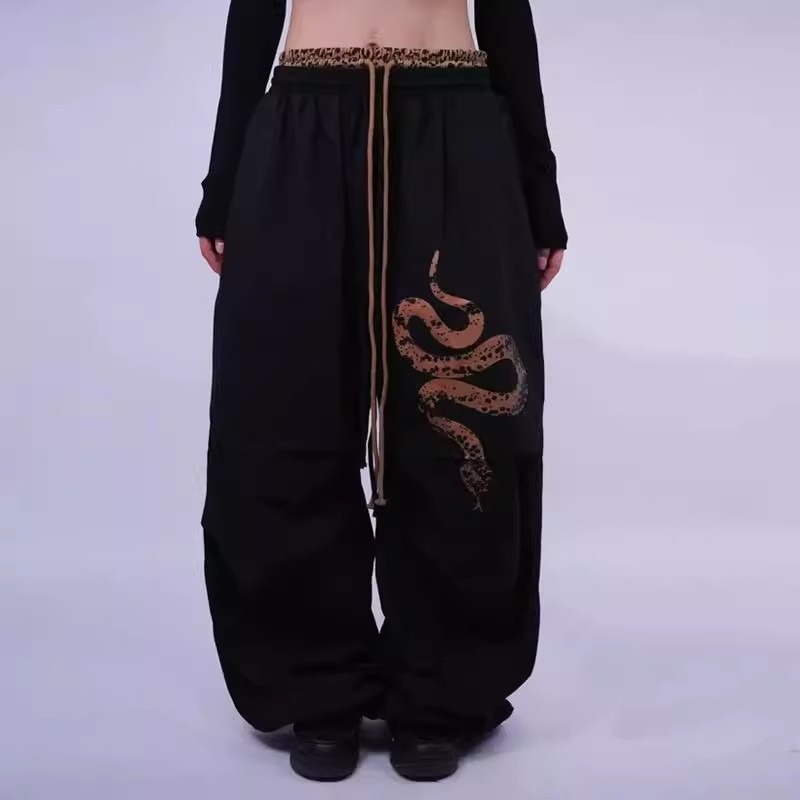 パンツ ボトムス ズボン ジャージ スウェット ウェストゴム 豹柄 速乾 レディース