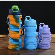 ポータブルスポーツウォーターボトル屋外シリコン折りたたみウォーターカップ