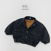 秋新作 ナチュラル系 韓国風子供服 ユニセックス デニム上着 ジャケット 80-130