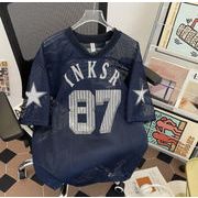 Ｔシャツ 半袖 ブラウス ｖネック メッシュ メンズトップス