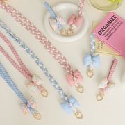 ファッション小物　スマホロープ ショルダー紐　フラワー　ファブリック