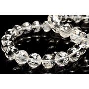 お守りに 水晶クリスタルクォーツ 10mm 六字真言 ブレスレット 1個売り _BG5813-10