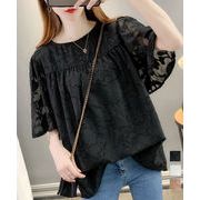 【日本倉庫即納】 フレア袖シフォンブラウス レディース夏服