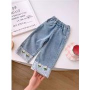 韓国風 女児 ストレートジーンズ 春物 おしゃれ ゆったり  80-140cm