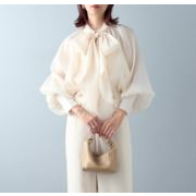オシャレ大きいリボンブラウスレディース秋新作