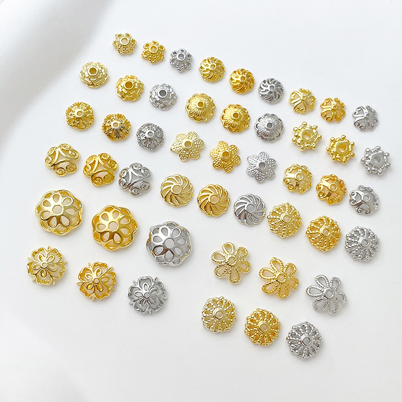 花座 ビーズキャップ 座金 ゴールド シルバー ビーズ 金具 天然石 パワーストーン アクセサリーパーツ diy