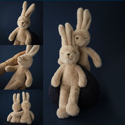 オリジナルぬいぐるみ 小サイズ キャメル色 フェイクミンクラビットドール