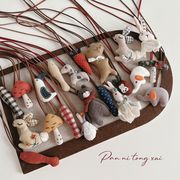 子供 ネックレス くま チャーム 手作り 布 韓国風 ギフト ベビーギフト9色