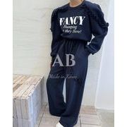 今季マストバイ  　韓国風    気質   おしゃれ　 chic 韓国ファッション ブラウス＋ロングパンツ セット