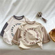 ins　秋新作　子供服　長袖　Tシャツ　カジュアル　トップス　男の子　女の子　可愛い　プリント　英字