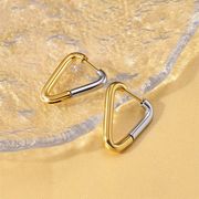 フレンチ風｜18Kメッキステンレス製 三角形イヤリング（レディース） ミラー仕上げ、シンプル