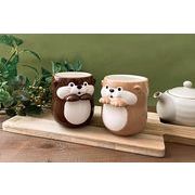 そっとそえ手湯呑　カワウソ　//お土産　アニマル　動物　インテリア　ギフト