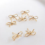 手作りピアス ゴールド pierce k14ゴールド リボンピアス りぼん結び レディース アクセサリーパーツ