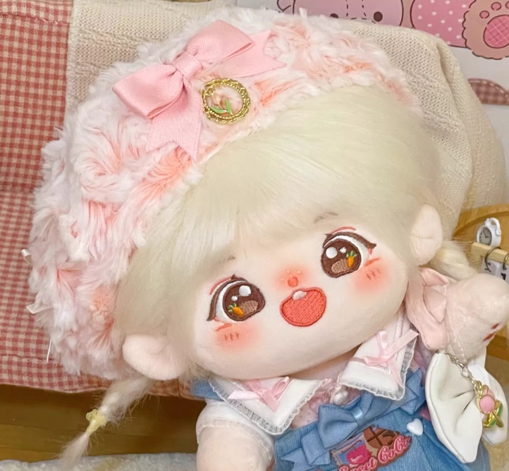 綿人形 ふわふわ ベレー帽 ドールハウス ドール用 着せ替え ミニドール