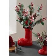 大好評につSALE延長 INSスタイル レッドブーツデザイン 陶磁器花瓶 クリスマス飾り 台所/居間用