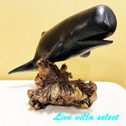 木彫りマッコウクジラオブジェ
