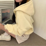 今季マストバイ  気質   おしゃれ    個性的  フード付き  ダブルジッパー  スウェットジャケット