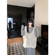 今季マストバイ 　韓国風    気質   おしゃれ  着痩せ  ルーズフィット  ニット  ベスト+ワンピース