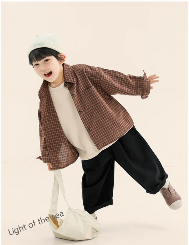 韓国　子供服　ランダム発送 2025秋新作 韓国子供服 ベビー服 キッズ 男の子 長袖シャツ 2色 90cm