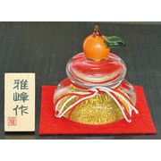 ★開運招福の干支★　縁起の良い置物【鏡餅　硝子飾り】