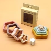 2025新作★早期教育の積み重ね遊び 子供用知育食品グレードのシリコンインタラクティブ積み上げおもちゃ
