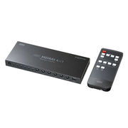 サンワサプライ 4入力1出力HDMI切替器 4K対応/シームレス切替/リモコン付き ブラッ