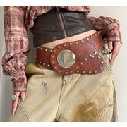 ファッションベルト 帯   pu ベルト パンク風