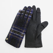 【WOMEN】タータンチェックコンビジャージグローブ / タッチパネル対応