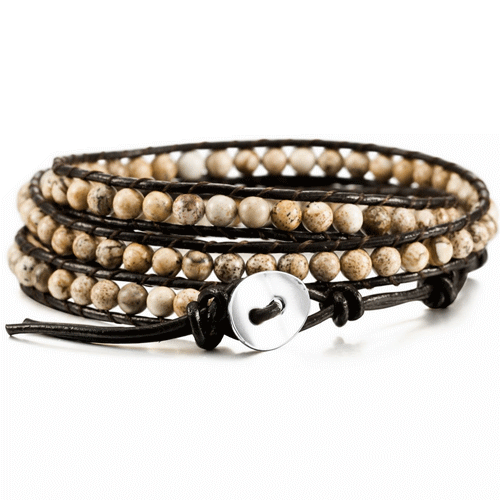 レザーブレスレット 2重巻き天然石 ツイン メンズ レディース ブレス 革 人気 ターコイズ 厄除け オニキス